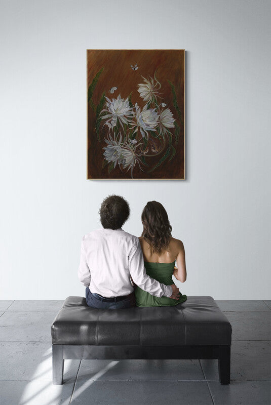 WHEN TWO BECOME A WORLD - a large flower painting butterflies and birds image 12