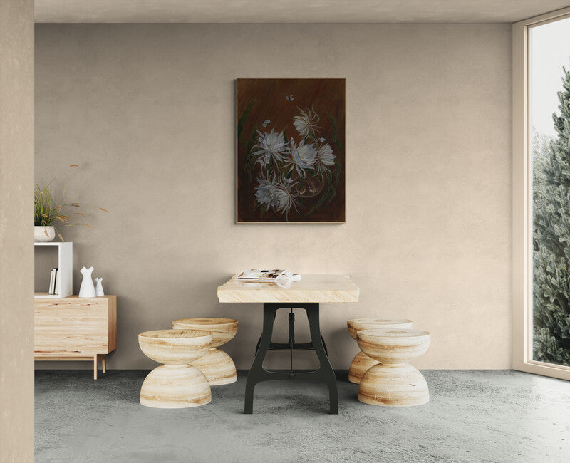 WHEN TWO BECOME A WORLD - a large flower painting butterflies and birds image 7