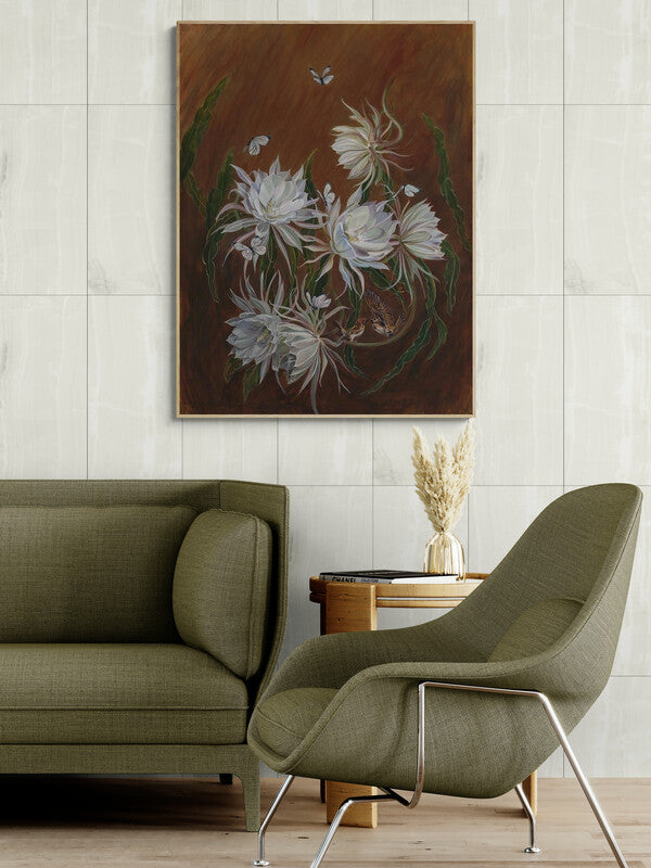 WHEN TWO BECOME A WORLD - a large flower painting butterflies and birds image 10